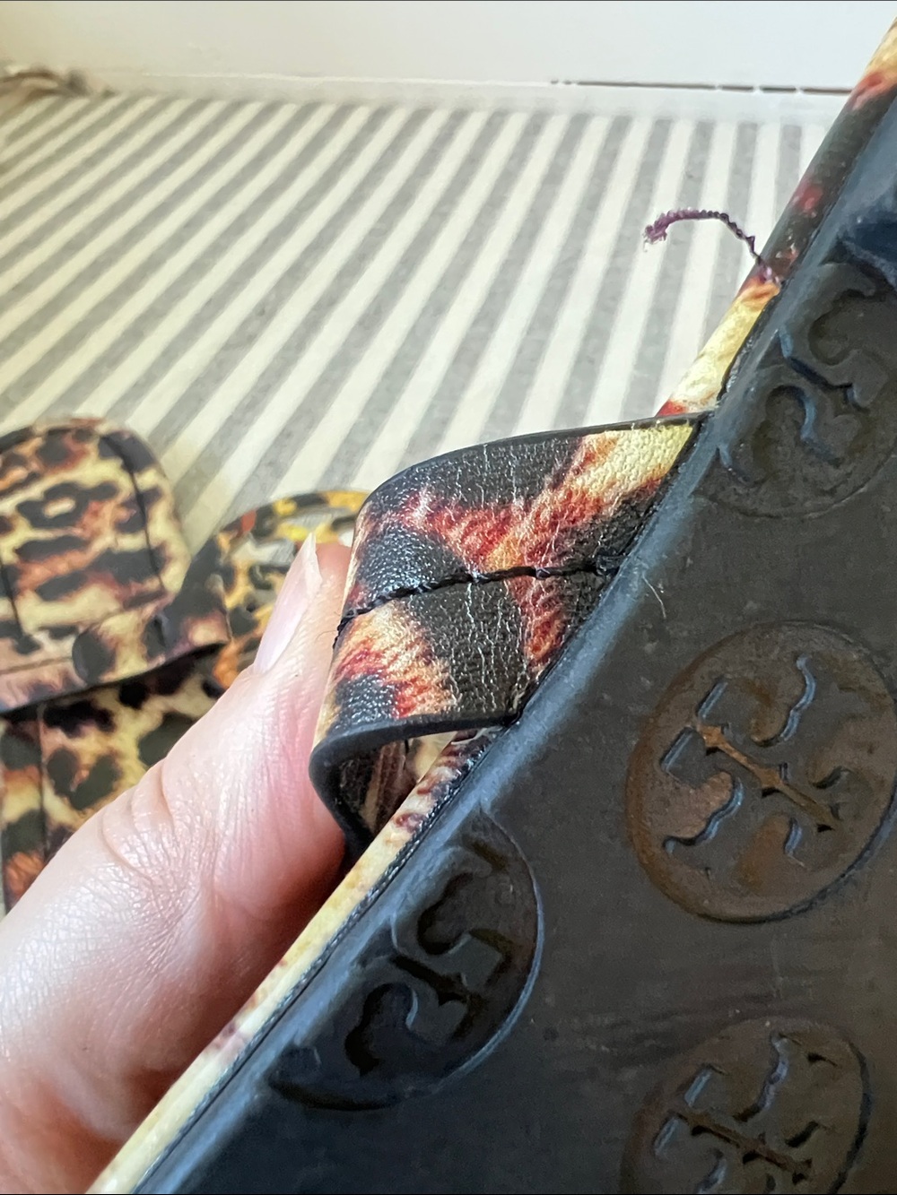 Tory Burch MILLER PRINTED PATENT SANDAL in Leopard print - Picture 8 of 8